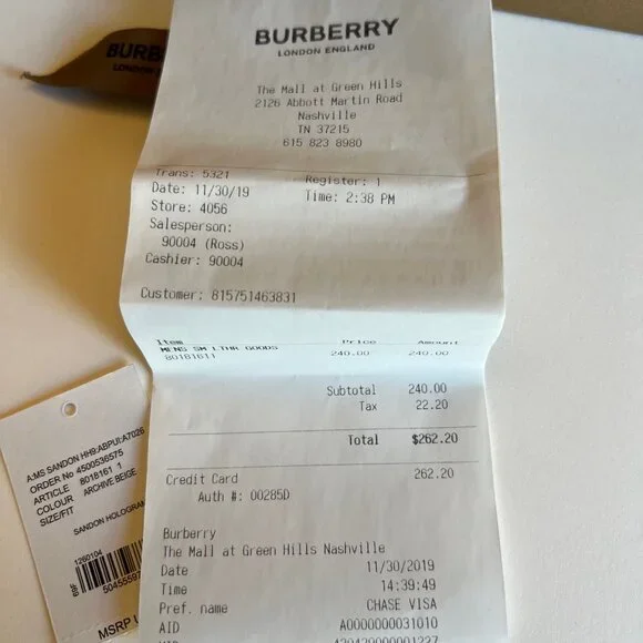 Burberry Sandon Hologram Card Case